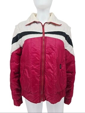 Vintage 80s Women's Convertible Puffer Jacket Vest M